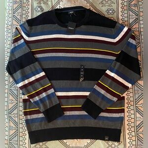 NWT DKNY Navy Blazer stripped crew neck sweater